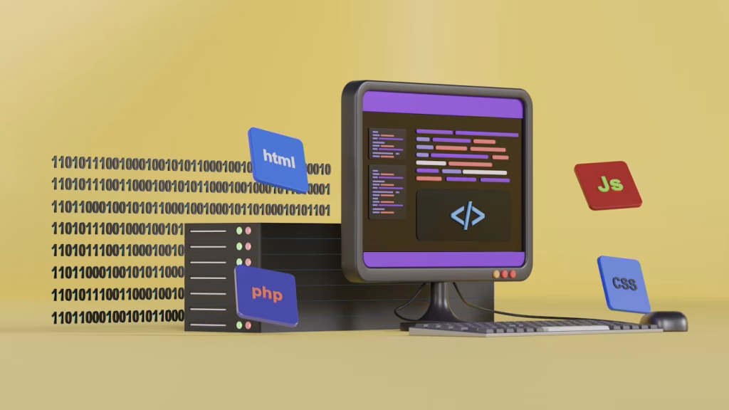 Sunucu ve hosting altyapısını simgeleyen 3D izometrik illüstrasyon - Punycode ve domain yönetimi